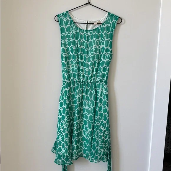 Banana Republic Green & White Sleeveless Tie-Waist Dress - Picture 6 of 8
